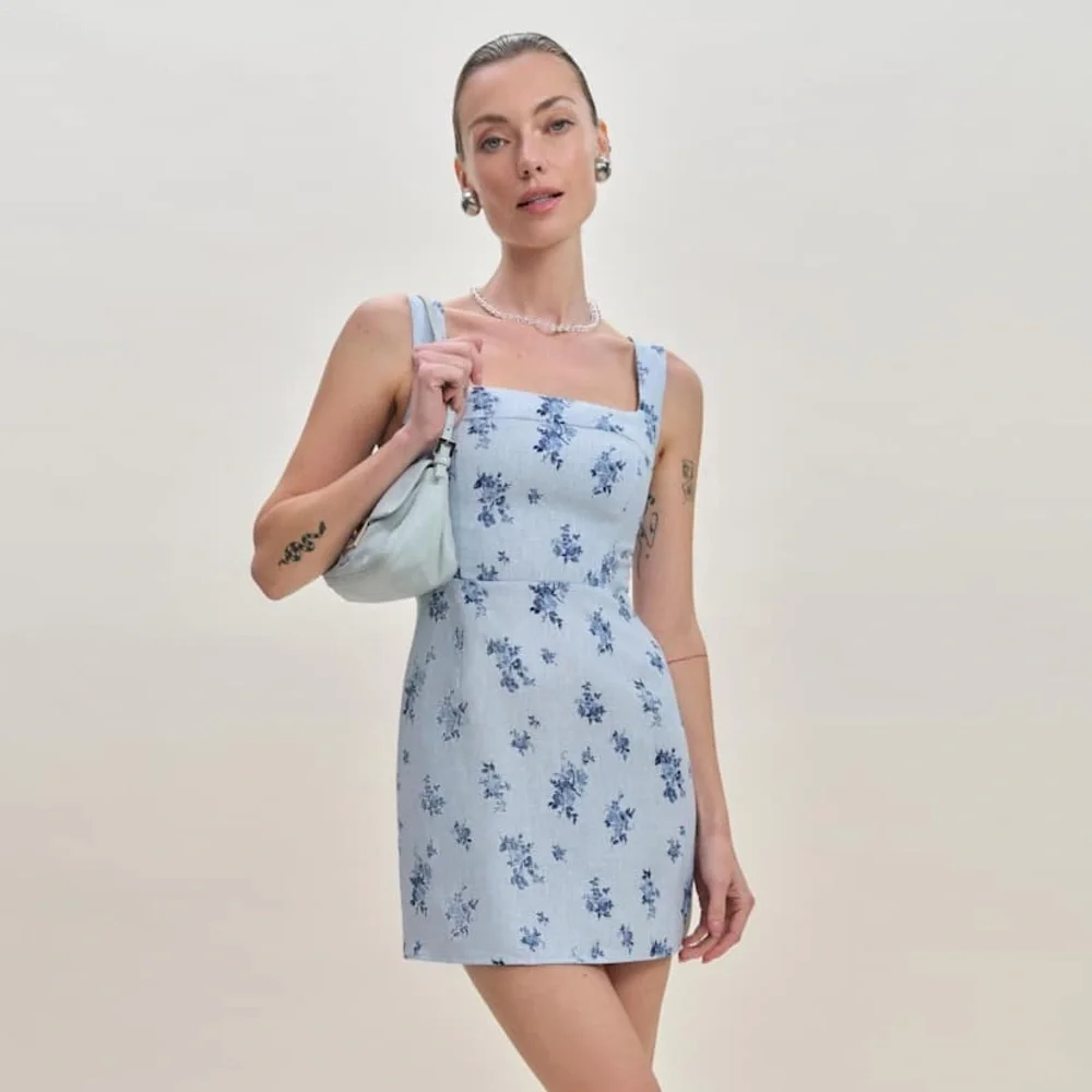 Reformation Celosia Linen Dress Crystalline